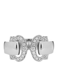 18K White Gold Diamond C De Cartier Ring 48 4.5