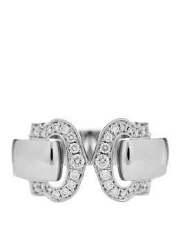 18K White Gold Diamond C De Cartier Ring 48 4.5