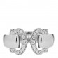 18K White Gold Diamond C De Cartier Ring 48 4.5