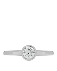 Platinum Diamond .50ct Bezel Set Solitaire Engagement Ring 54 6.75