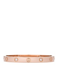 18K Pink Gold 4 Diamond LOVE Bracelet 16
