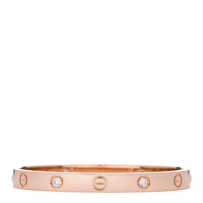 18K Pink Gold 4 Diamond LOVE Bracelet 16