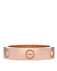 18K Pink Gold 3 Diamond 5.5mm LOVE Ring 64 10.75