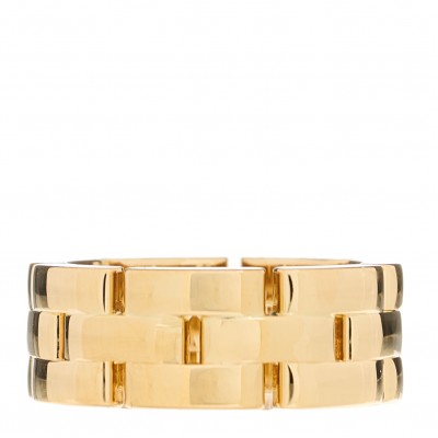 18K Yellow Gold Maillon Panthere 3 Rows Ring 48 4.5