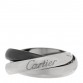18K White Gold Black Ceramic Trinity Ring 49 4.75