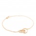 18K Pink Gold Diamond LOVE Half-Paved Chain Bracelet