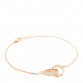 18K Pink Gold Diamond LOVE Half-Paved Chain Bracelet