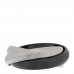 18K White Gold Black Ceramic Trinity Ring 49 4.75