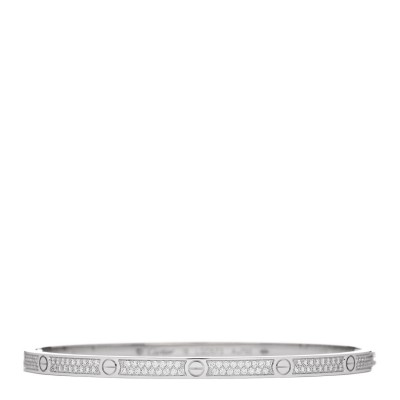 18K White Gold Diamond Small LOVE Paved Bracelet 18