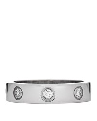 18K White Gold 8 Diamond 4mm Wedding Band LOVE Ring 47 4