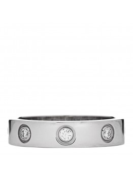 18K White Gold 8 Diamond 4mm Wedding Band LOVE Ring 47 4