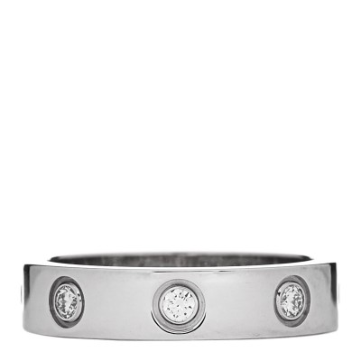 18K White Gold 8 Diamond 4mm Wedding Band LOVE Ring 47 4