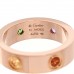 18K Pink Gold Sapphire Garnet Amethyst 5.5mm LOVE Ring 51 5.75