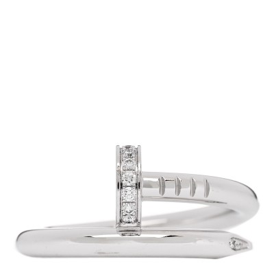 18K White Gold Diamond Juste Un Clou Ring 53 6.25