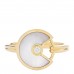 18K Yellow Gold Diamond Mother of Pearl Amulette de Cartier Ring 52 6