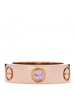 18K Pink Gold Pink Sapphire 5.5mm LOVE Ring 50 5.25