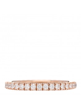 18K Pink Gold Diamond 2mm Etincelle de Cartier Wedding Band Ring 49 5