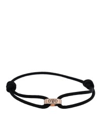 18K Pink Gold Charity LOVE Adjustable Cord Bracelet Black