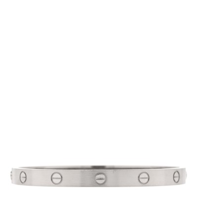 18K White Gold Brushed Finish LOVE Bracelet 18