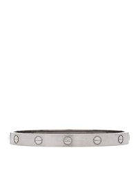 18K White Gold Brushed Finish LOVE Bracelet 17