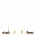 Enamel Textured CC Earrings Black Gold
