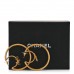 Baguette Crystal CC Drop Hoop Earrings Gold