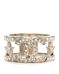 Metal Crystal CC Star Ring 52 6 Light Gold