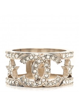 Metal Crystal CC Star Ring 52 6 Light Gold