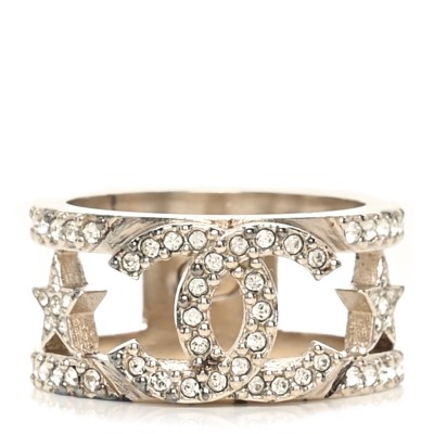Metal Crystal CC Star Ring 52 6 Light Gold