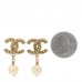 Crystal Pearl CC Drop Earrings Light Gold