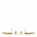 Metal Crystal CC Heart Drop Earrings Gold