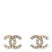 Crystal Pearl CC Dazzling Domino Earrings Gold