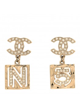 Crystal CC No 5 Drop Earrings Gold