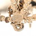 Pearl Crystal Lambskin Chain CC Dangle Earrings Gold