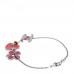 Enamel Heart CC Charm Bracelet Red Pink Silver