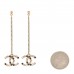 Crystal CC Drop Earrings Pink Grey Gold