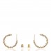 Lambskin Crystal Star Chain Hoop Earrings Gold White