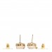 Pearl Crystal CC Flower Drop Earrings Gold Pearly White