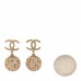 Metal CC Ornate Ball Drop Earrings Gold