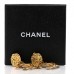Metal CC Logo Drop Clip On Earrings Gold