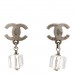 Metal Resin CC Cube Earrings Transparent