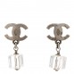 Metal Resin CC Cube Earrings Transparent