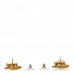 Metal Natural Stones CC Drop Earrings Gold