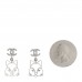 Crystal Emoji Choupette Cat CC Earrings Silver