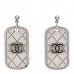 Dog Tag CC Earrings Silver