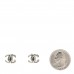 Baguette Crystal CC Earrings Silver Black