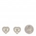 Pearl Crystal CC Heart Earrings Silver