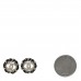 Crystal Lambskin Chain CC Stud Earrings Black Gold