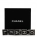 Metal Crystal Cha-Nel Logo Drop Earrings Silver