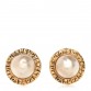 Pearl Round Clip On Earrings Gold